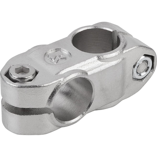 Kipp Tube Clamp 4-Way Flat, Form:A Stainless Steel, For Rnd. Tubes, A=14, 1, B=14, 1 K0472.11414 - main